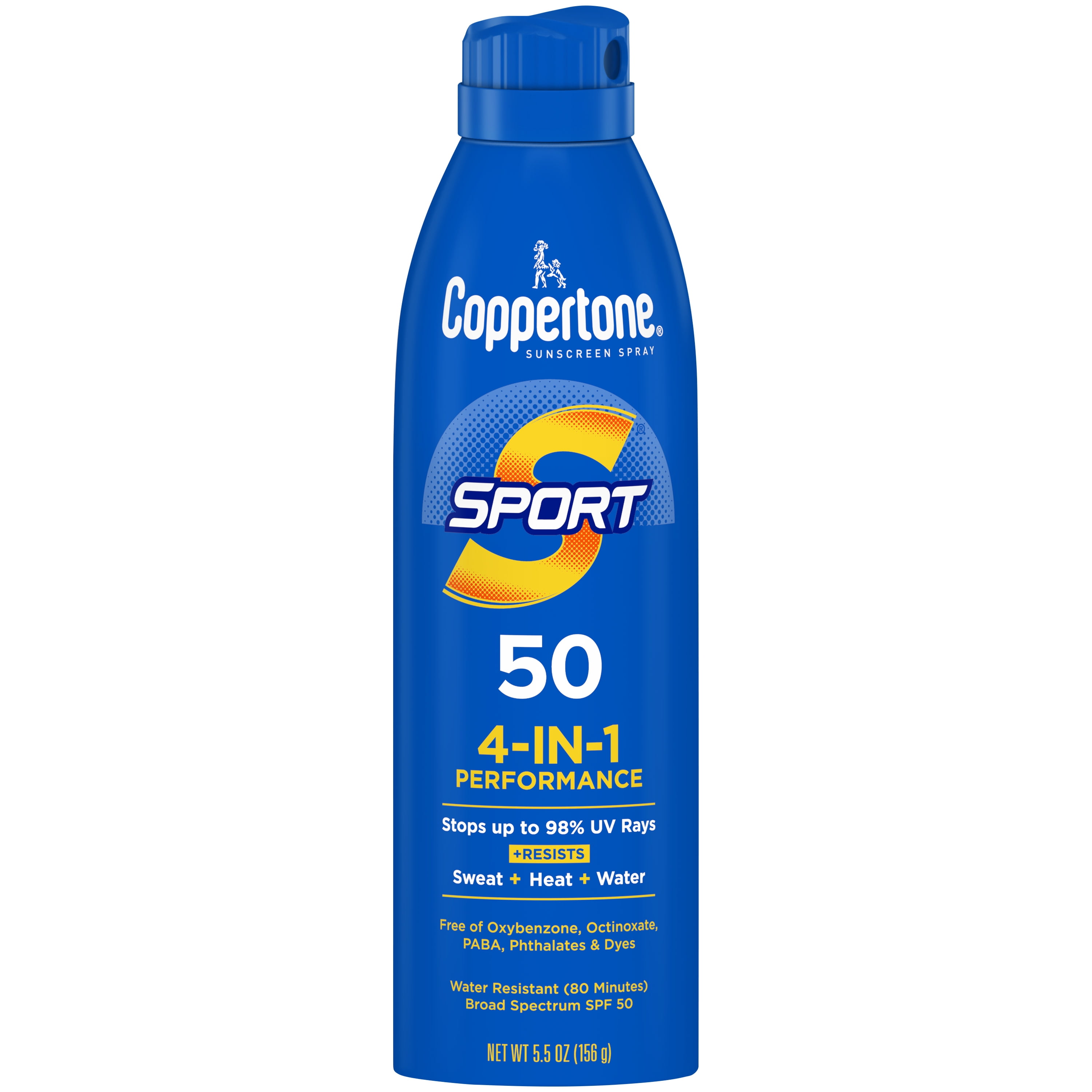 Coppertone Sport Sunscreen Spray, SPF 50 Spray Sunscreen, 5.5 Oz