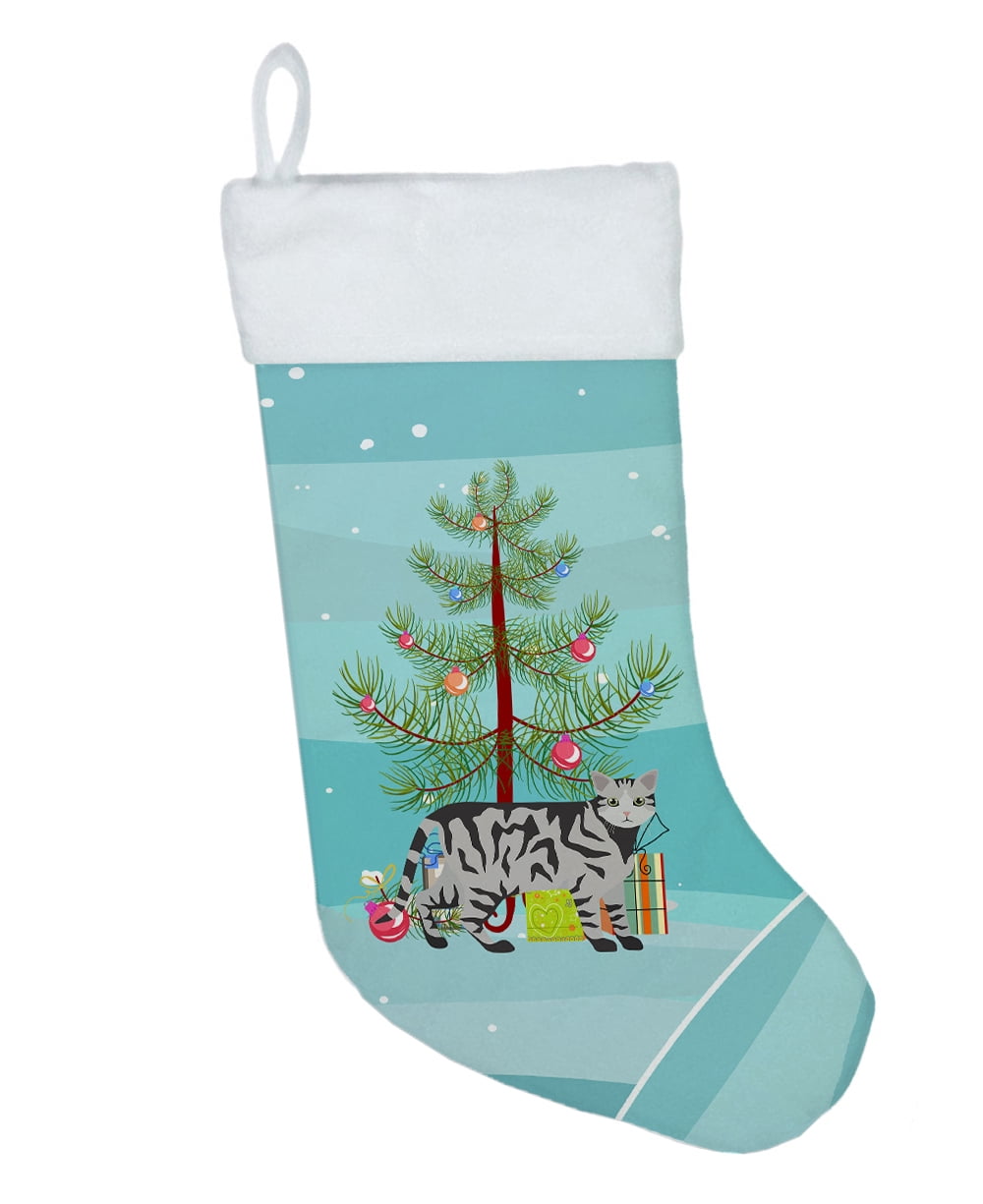 European Shorthair #2 Cat Merry Christmas Christmas Stocking 13.5 in x 18 in