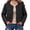 Black, variant on Womens Quilted Jacket Collarless Snap Button Down Long Sleeve Fall Winter Casual Puffer Coat Lightweight Warm Outerwear with Pockets
