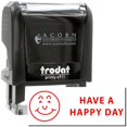 thumbnail image 1 of Self-Inking Have a Happy Day Stamp, Trodat Printy 4911, Press and Print Stamping, Impression Size 5/8" x 1-1/2", Up to 10,000 Impressions - Red Ink, 1 of 10