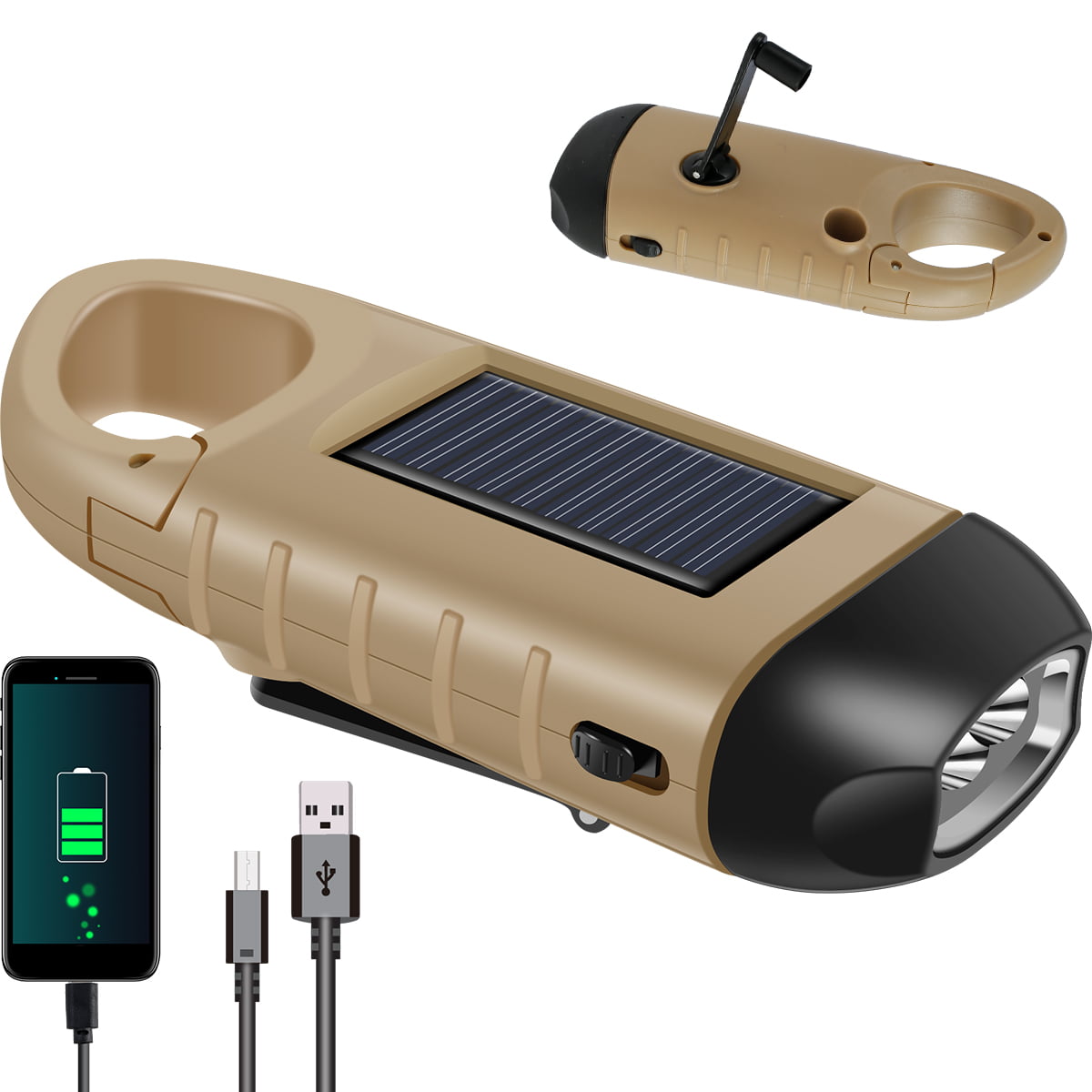6 In 1 Solar Powered LED Flashlight – Survival Gears Depot