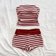 thumbnail image 2 of Stichou 2 Piece Shorts Sets for Women Strapless Striped Tube Crop Tops and High Wasited Shorts 2026 Summer Birthday Outfits Red XL, 2 of 6