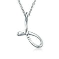 thumbnail image 2 of Bling Jewelry Womens J Script Letter Initial Pendant Necklace Silver 18 Inch, 2 of 5