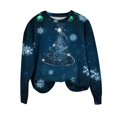 thumbnail image 2 of 50% Off Clearance! ZhiZhuang Oversized Sweatshirts for Women,Women's Christmas Elements Print Sweater Casual Round Neck Comfortable Long Sleeve Loose Ugly Christmas Sweater - Gifts for Women, 2 of 4