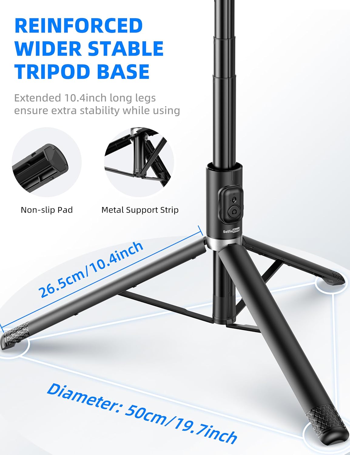 72" Cell Phone Selfie Stick Tripod, Aluminum Selfie Stick All-in-1 with Integrated Remote, Extendable Travel Smartphone Tripod Stand Compatible with iPhone 17/16/15/14/13/Android