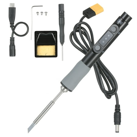 

Andoer SEQURE SQ-D60A Type C Soldering Iron 60W Adjustable Display Auto-Sleep with Soldering Iron Soldering Iron Stand for Welding Wiring 12-24V