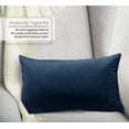 thumbnail image 2 of Nestl Velvet Throw Pillow Covers Solid Rectangle Soft Decorative Pillow Cover for Sofa, 12" x 20", Navy Blue, Pack of 2, 2 of 8