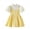 Yellow, variant on Gunia Baby Girls Dress Short Sleeve Elegant Lace Bow School Style Dress Party Gown Yellow Dress For Girls 0-3 Years