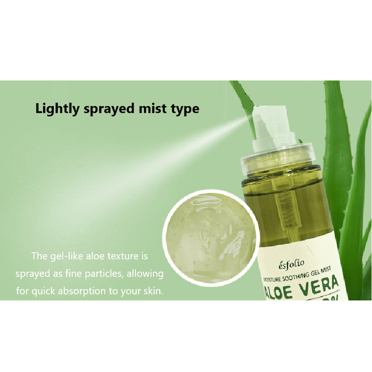 esfolio, 90% Aloe Vera Moisture Soothing Gel Mist, 120 mL, 2 Pack, Cooling,  Moisturizing - Walmart.com