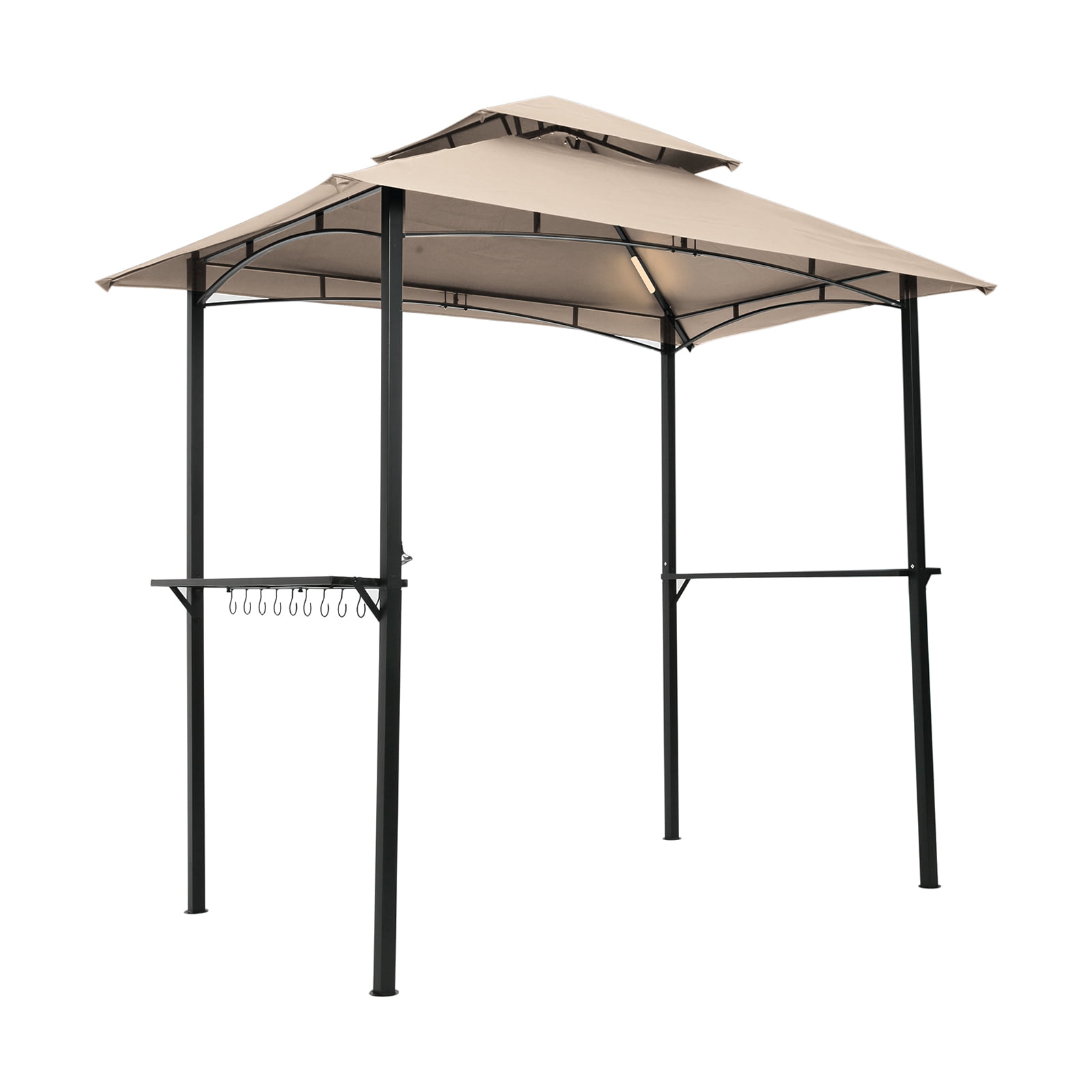 Outdoor Grill Gazebo With Light 8 x 5 Ft Shelter Tent, Double Tierd