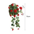 thumbnail image 5 of Artificial Hanging Plant, Fake Hanging Vines Begonia Leaf Plants with Silk Flower for Home Wedding Wall Patio Room Decor, 5 of 8