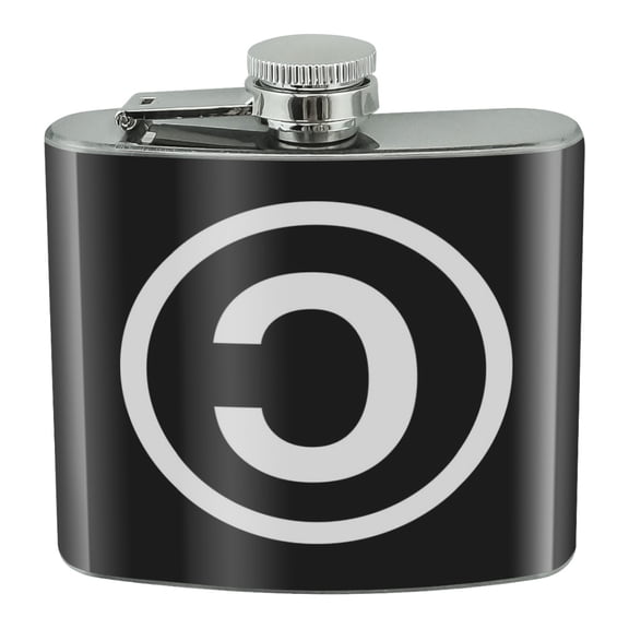 Copyleft Copy Left Copyright Funny Stainless Steel 5oz Hip Drink Kidney Flask