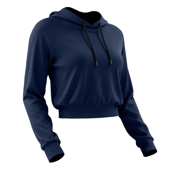 Cadmus Womens Comfy Cropped Hoodie Long Sleeve Drawstring Hooded Sweatshirt Basic Workout Casual Pullover