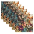 thumbnail image 6 of BZSMCE Satin Native Fab Cotton Dinner Napkin Squirrel Surrounded by Flowers Reusable, 6 of 8