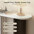 thumbnail image 3 of EUROCO 53.9" Narrow Console Table,Wood Entryway Table Rustic Sofa Table with Curved Legs and Oval Faux Marble Top for Entrance and Living Room,Espresso, 3 of 7
