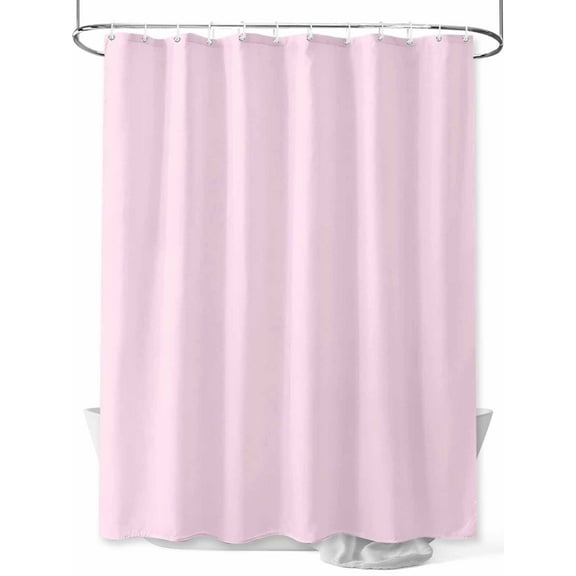 Solid Color Shower Curtain, Pink Waterproof Shower Curtain Set with 12 Hooks Lightweight Washable Fabric Shower Curtains for Bathroom 36x72 Inches