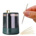 thumbnail image 4 of organization and storage,Toothpick Holder Dispenser Toothpick Holder Dispenser Novel Stable And Storage Thickening Containers Transparent Toothpick Containers,Green, 4 of 4