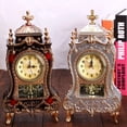 Vintage Table Clock European Antique Clock, Retro Beside Mantle Desk ...