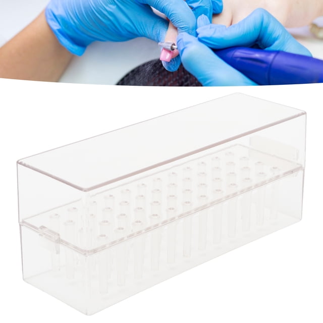 Estuche Contenedor Para Puntas De Uñas, Acrílico Transparente A Prueba De Polvo, 48 Orificios, Soporte Para Puntas De Uñas Que Ahorra Espacio Para Escritorio Para Profesionales