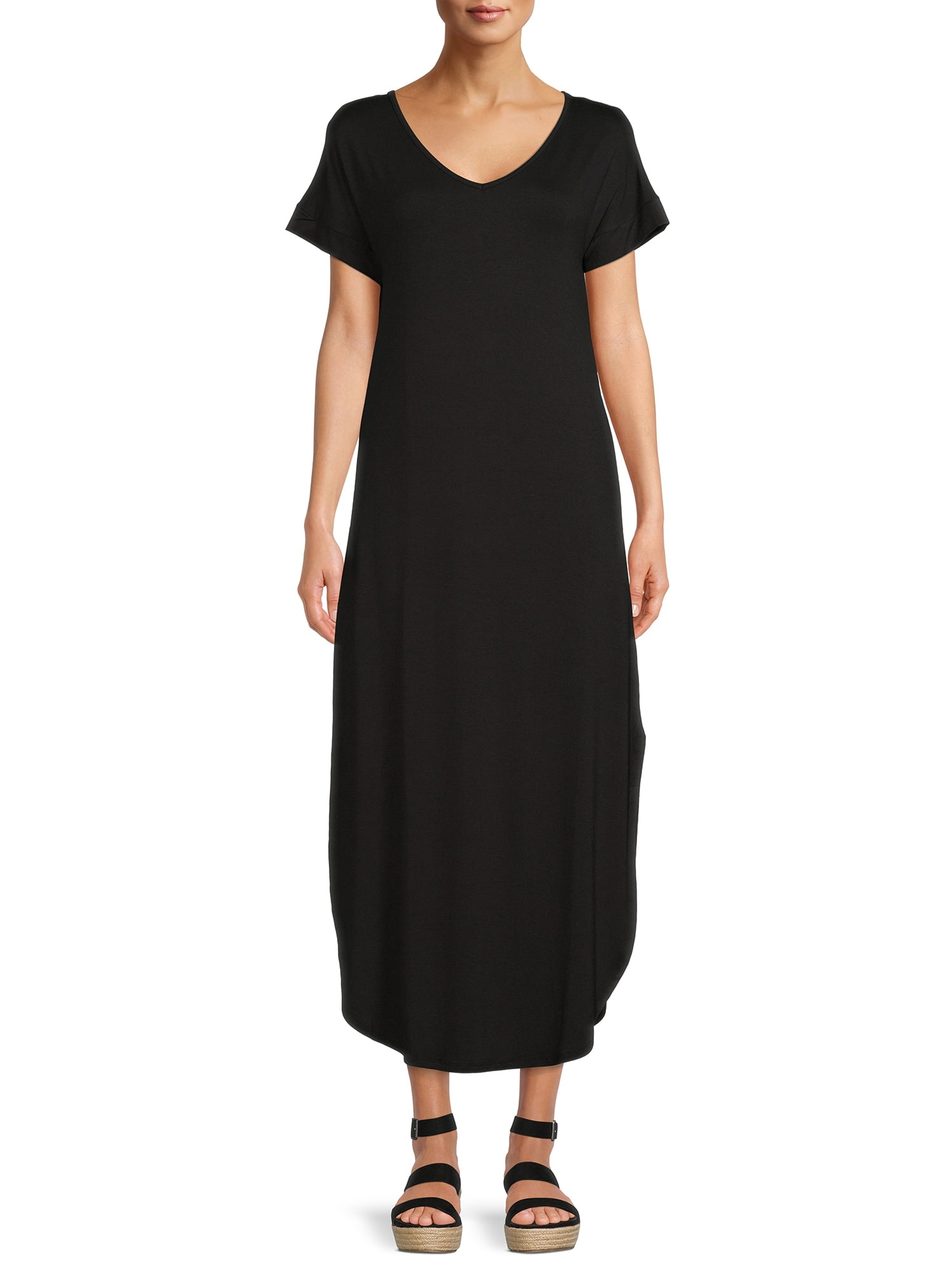 Time and Tru - Time and Tru Women's Maxi Dress with Short Sleeves ...