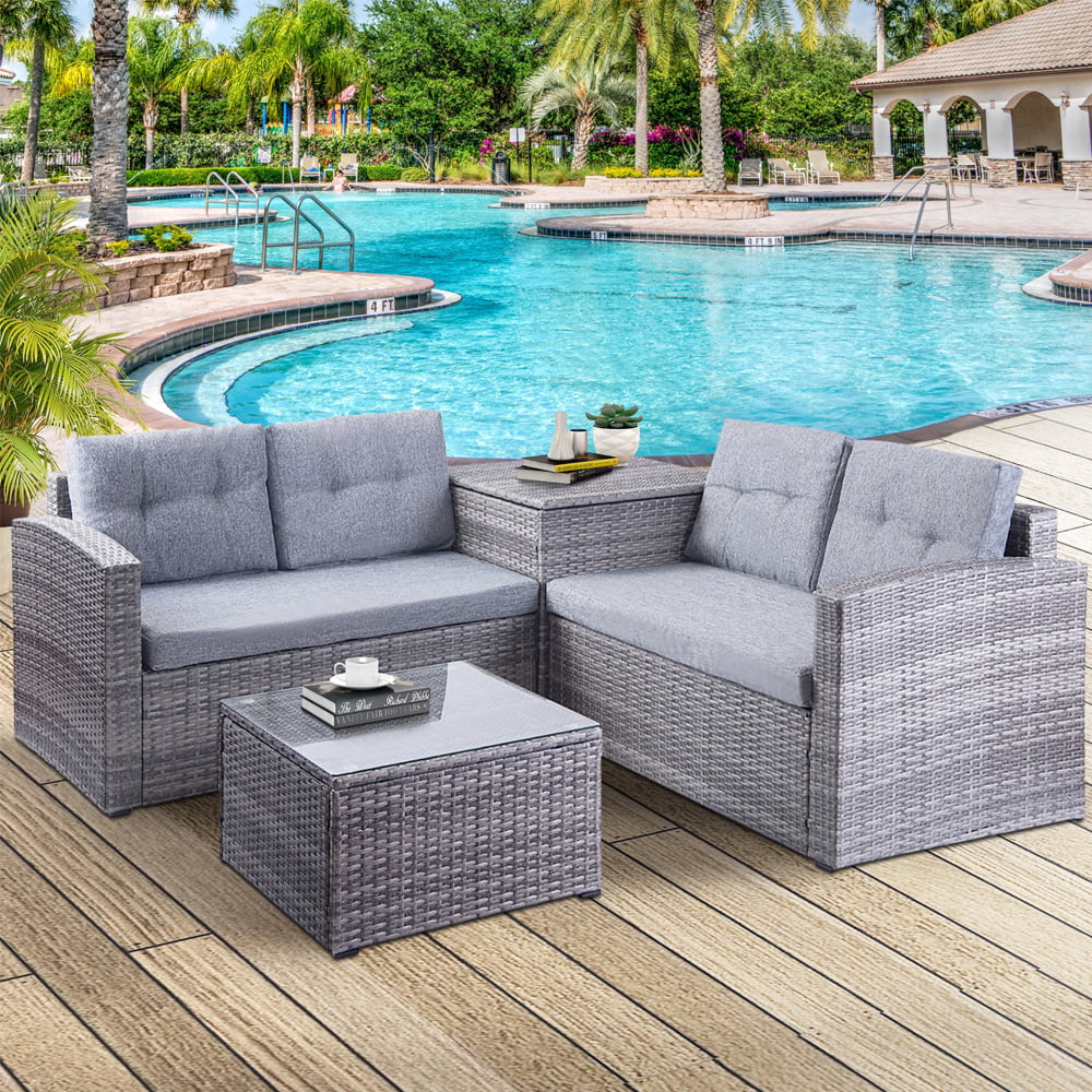 Clearance! Wicker Patio Sets, 4 Piece Patio Furniture Sets ...