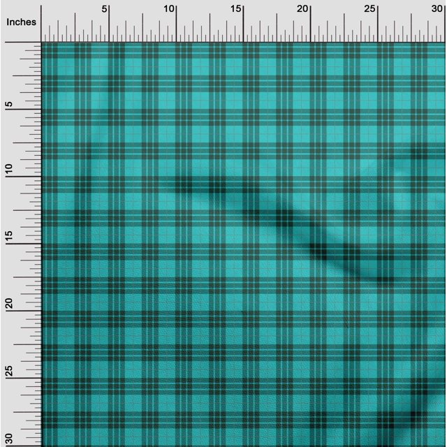 oneOone Viscose Chiffon Fabric Tartan Check Print Fabric By The Yard 42 Inch Wide
