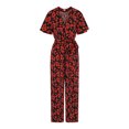 thumbnail image 6 of Red Floral Flutter Sleeve Jumpsuit, 6 of 6