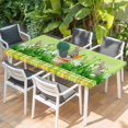 thumbnail image 2 of Easter Bunny Table Cloths for 6 Foot Rectangle Tables, Spring Green Garden Floral Botanical Plaid Patio Waterproof Elastic Fitted Tablecloths, Washable Rectangular Table Cover for Camping, 2 of 8