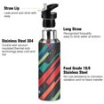 thumbnail image 3 of Yayeee 33oz Insulated Water Bottle Double Wall Stainless Steel with Flip Straw Lid, Blue Abstract Lines, 3 of 7