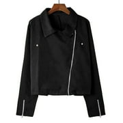 VEKDONE 2025 Clearance Leather Jacket for Women Fashion Leather Motorcycle Jacket Plus Size Faux Leather Tops Lightweight Short Jacket Coat