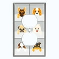 thumbnail image 2 of Metal Light Switch Plate Cover Cute Cuddly Dog Cube Gray DOG001, 2 of 13