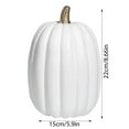 thumbnail image 3 of SIguan,1 PCS Artificial Pumpkins Faux Foam Pumpkins for Decorating Plastic Pumpkin Fall Decor for Autumn Thanksgiving Halloween Table Centerpiece White2 5.9*8.66'', 3 of 8