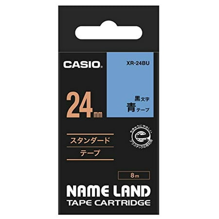 Casio Label Writer Nameland Tape 24mm XR-24ABU Blue White Letters