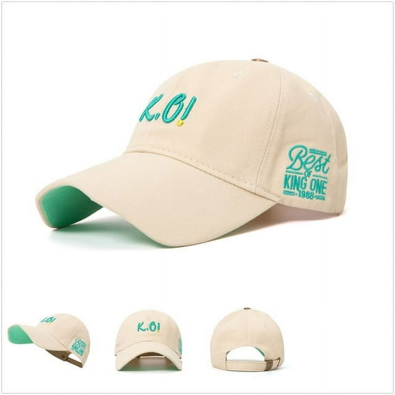 Uncia Active Unisex Baseball Cap Athletic Adjustable Cotton Dad Hat for Men and Women Wave-shaped Brim and Embroidery K.O