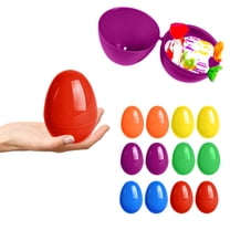 syligr Easter Plastic Eggs 12 Pack Openable Solid Color Fillable for Egg Hunt Party Favors Basket Stuffers Prizes DIY Craft Decor Kids Activity Multicolor Assortment Reusable 2.3x1.5x1.5 Inch