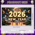 thumbnail image 2 of Golden 2026 New Year Banner Festive Ornaments New Year Display Rainbow Accent Star Decor 2026 Festive Backdrop for New Year Party Holiday Celebration Indoor Decoration, 2 of 9