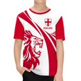 thumbnail image 3 of Boys 2026 Summer Loose Fit Short Sleeve T-Shirt Red and White Color Block Tee with colorful ink splatter print design Casual Kids Top for Daily Comfort Wear Back To School Birthday Gifts Ages 3-13Y, 3 of 7