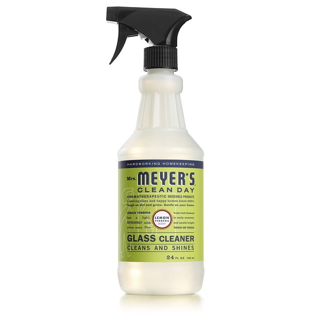 SEÑORA. MEYER'S CLEAN DAY Limpiador de espejos y ventanas, ideal para superficies de vidrio interiores y exteriores, verbena de limón, 24 onzas líquidas