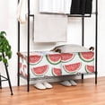 thumbnail image 3 of Yayeee Foldable Storage Basket for Shelves with Handles Set of 2 Waterproof Cloth Bins, Cute Watermelon, 3 of 7