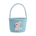 thumbnail image 2 of Easter Basket Plush Rabbit with Long Ears and Pouch Easter Basket Rabbit Bucket with Plaid Lining Carrying Baskets Candy Gift Bags Easter Decorations, 2 of 6