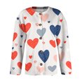 thumbnail image 4 of Women's Button Down Cardigan Cute Heart Print Crew Neck Soft Cardigan Sweater Coat Valentine's Day Gifts, 4 of 6