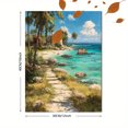 thumbnail image 3 of French Tropical Oasis Canvas Print, Palm Beach Path Oil Painting, Multi-Room Indoor Thanksgiving Wall Decor, 3 of 8