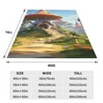 thumbnail image 3 of Honeii Cute Mushroom Town Print Fleece Blanket - Throw Blanket for Bed, Sofa, Couch, Camping, and Travel , Microplush Ultra Soft Warm Blanket-80"x60", 3 of 7