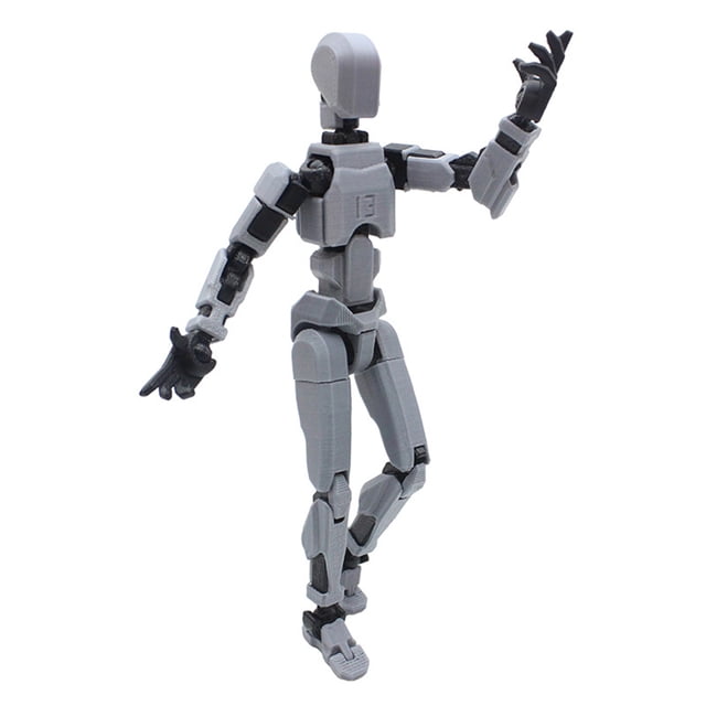 Figura de acción de maniquí 3D Robot móvil multiarticulado 13 (negro y gris) 1 Juego