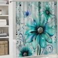 thumbnail image 5 of Orinice Teal Daisy Shower Curtain Farm Floral Flowers Butterfly Rustic Farmhouse Country Fabric Waterproof Shower Curtains with  for Bathroom Bath Curtain Decor White, 5 of 6