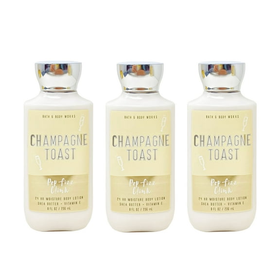 Bath and Body Works Champagne Toast Pop Fizz Clink 24 Hour Moisture Body Lotion Set - Pack of 3