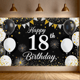 thumbnail image 5 of Happy 18th Birthday Banner with Fireworks Balloons and Bunting Background Party Decorations for Birthday Celebrations Party Supplies Photography Props Photo Backdrop Decor, 5 of 6