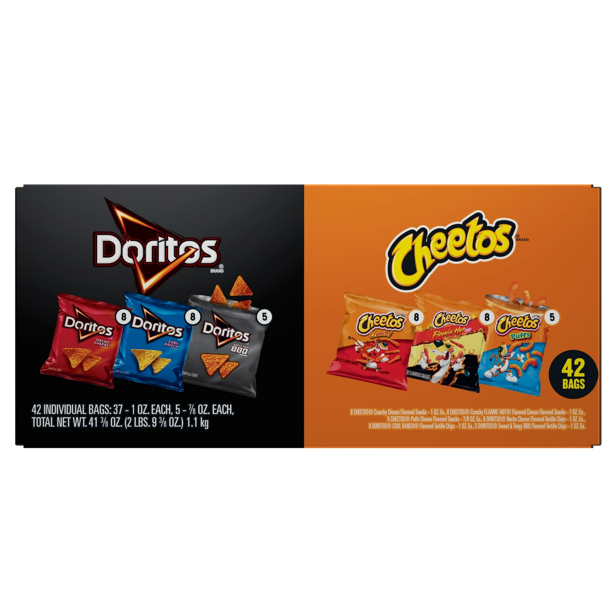 Frito-Lay Doritos & Cheetos Mix Variety Pack Snack Chips Multipack 42 Count (2 pack)