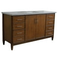 thumbnail image 6 of MCM 61" Single Rectangle Sink Vanity with Gray Granite Stone in Walnut, 6 of 11