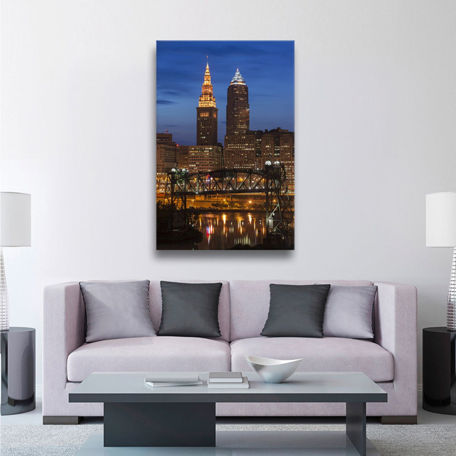 ArtWall Cody York "Cleveland 14" Floater Framed Gallery-Wrapped Canvas